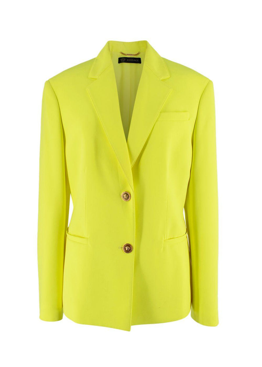 Versace Neon Yellow Single Breasted Blazer