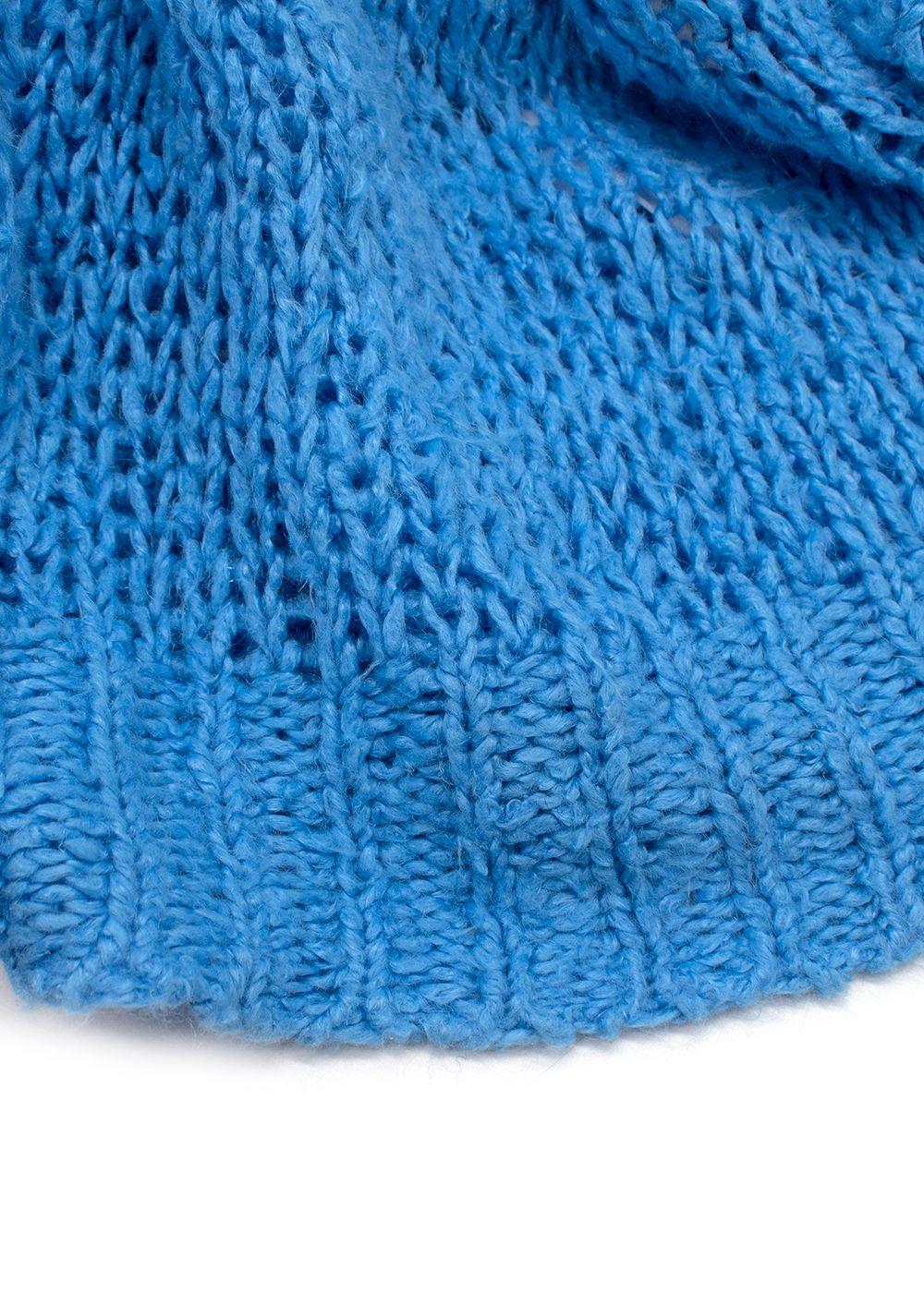 Jil Sander Blue Knitted Linen Jumper