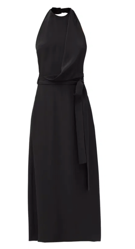 Raey Black Backless Wrap Dress