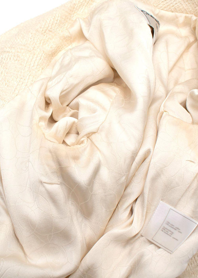 Chanel Cream 3/4 Length Sleeves Button Up Tweed Jacket