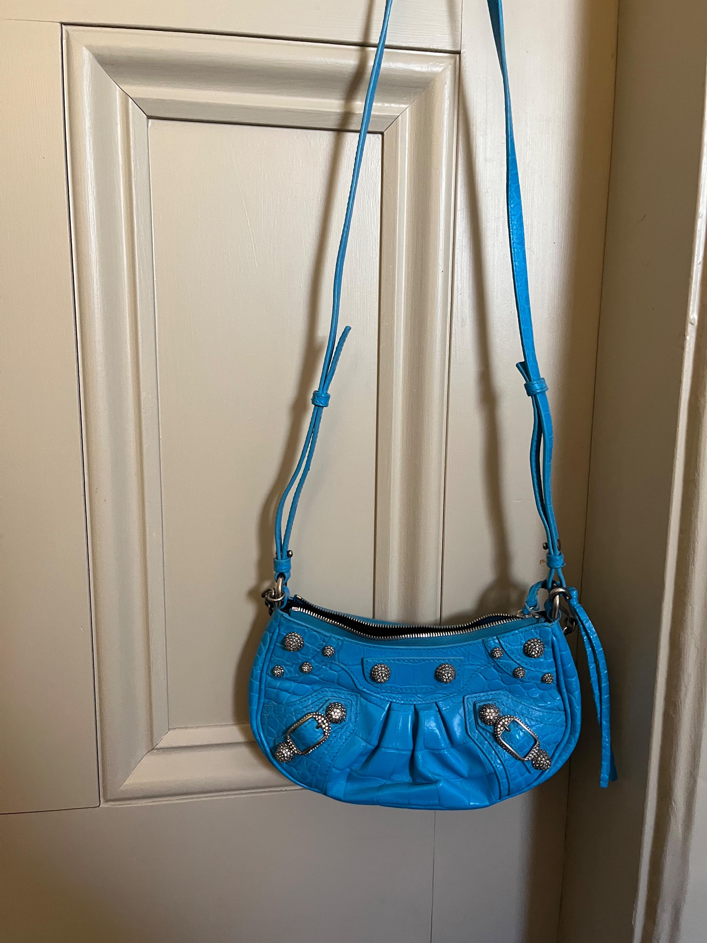 Le Cagole Metallic Blue Calfskin XS