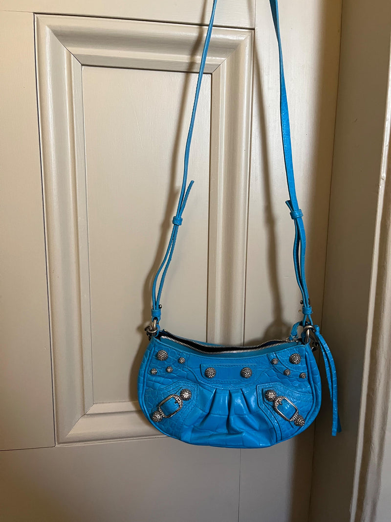 Le Cagole Metallic Blue Calfskin XS
