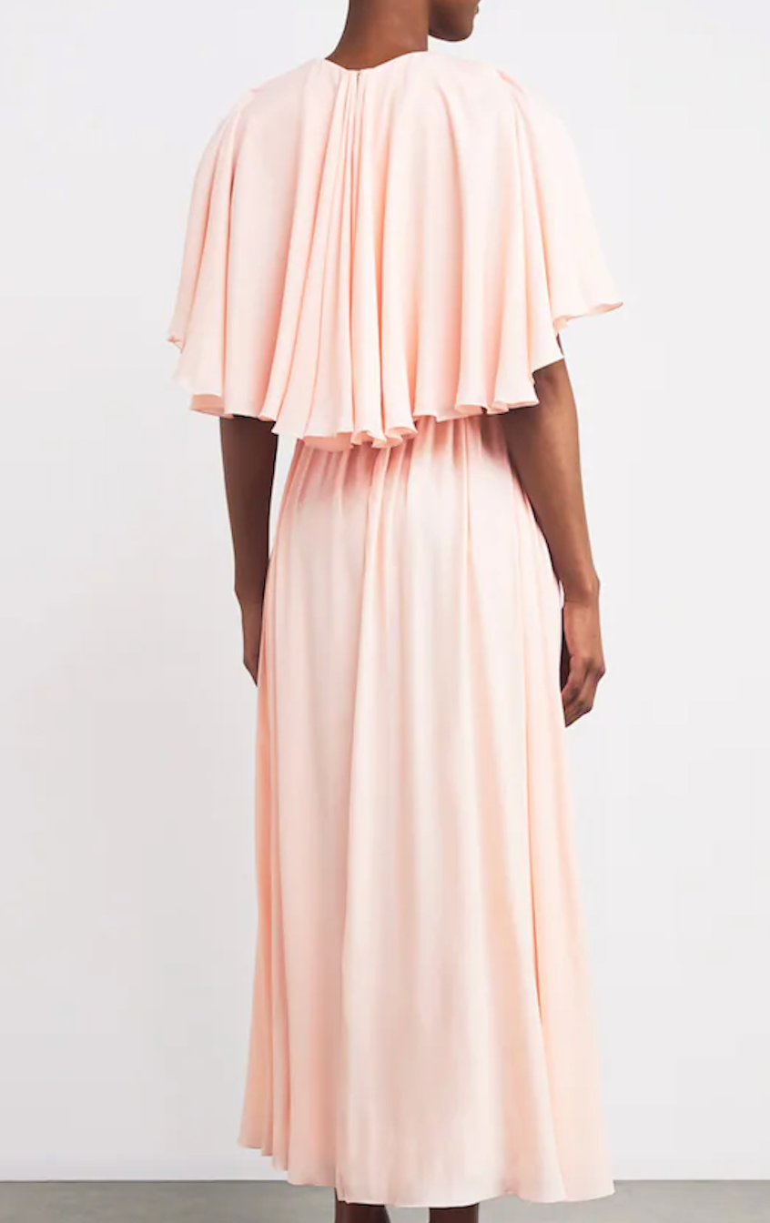 Giambattista Valli Crepe Cape-Overlay Midi Dress