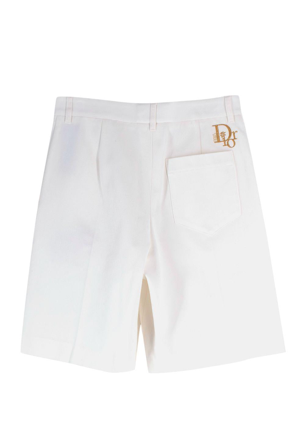Dior Homme White Bunny Motif Tailored Shorts
