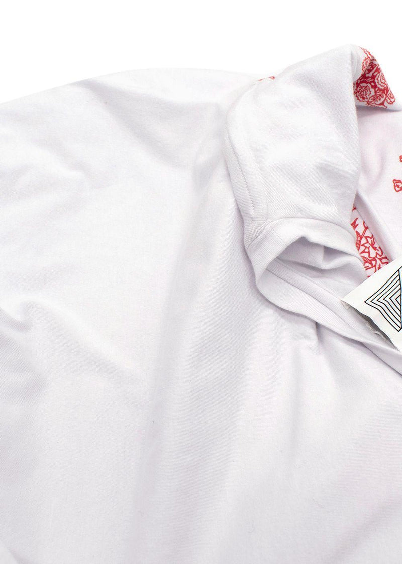 Rosie Assoulin White Floral Detail Long Sleeve T-Shirt Dress