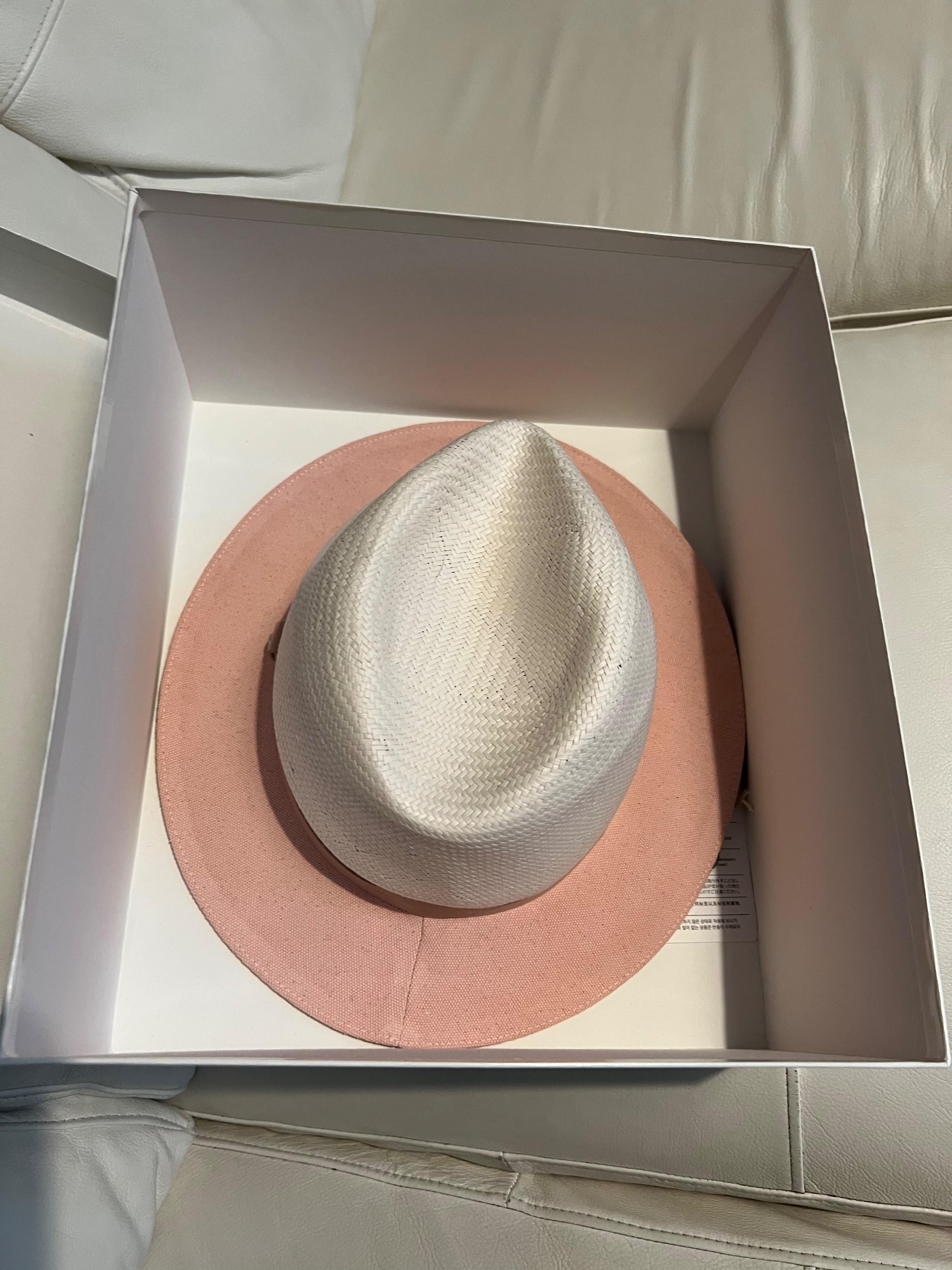 Raffia & pink cotton Playa straw hat