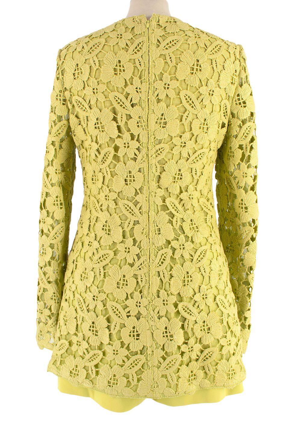 Valentino Flash Green Cordonetto Lace Playsuit