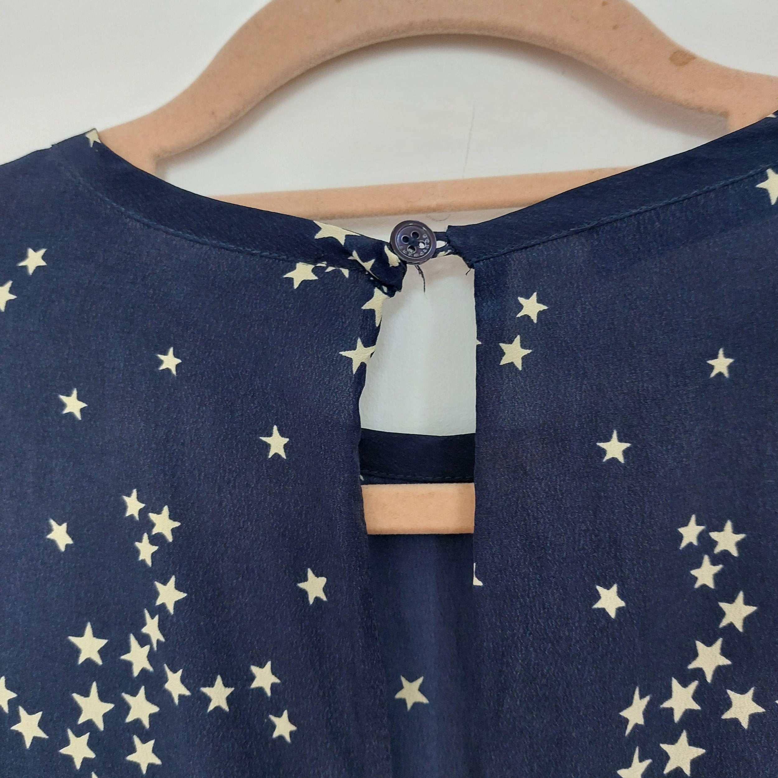 Star Print Aubrey Silk Shift Dress