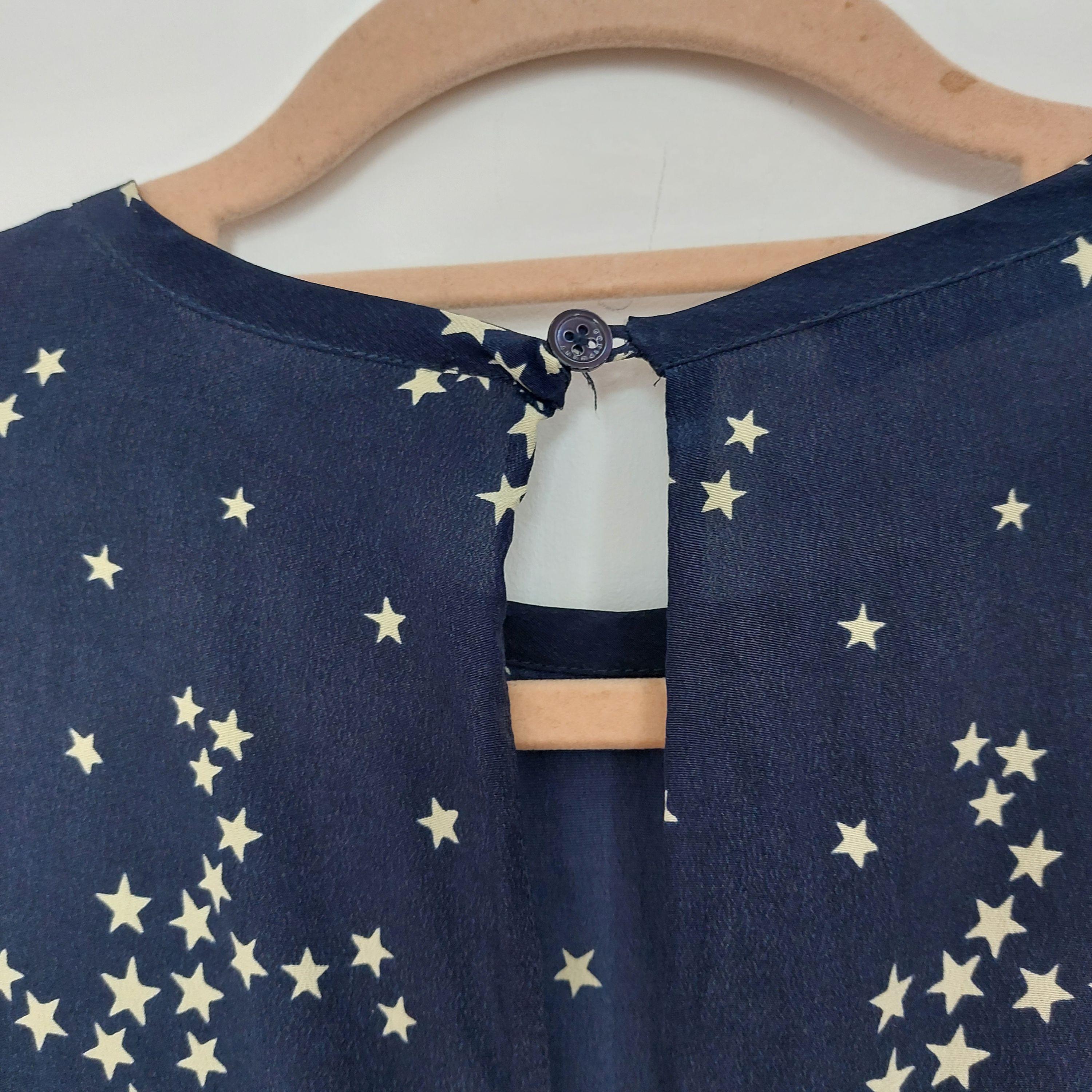 Star Print Aubrey Silk Shift Dress