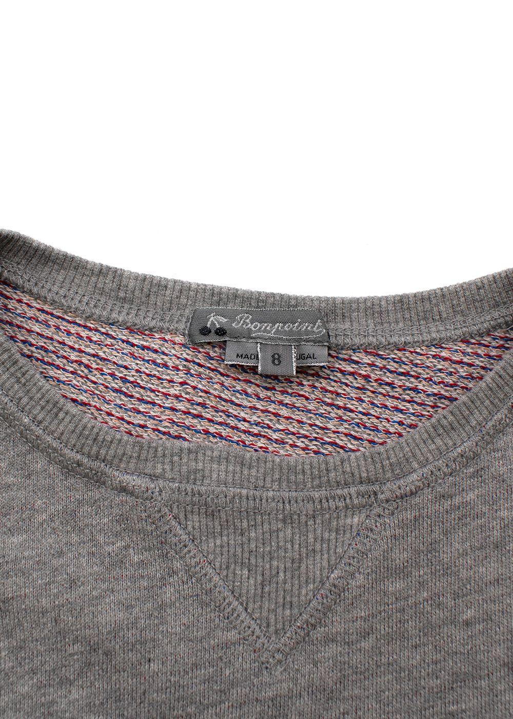 kids 8Y grey long sleeved embroidered 'oh' jumper