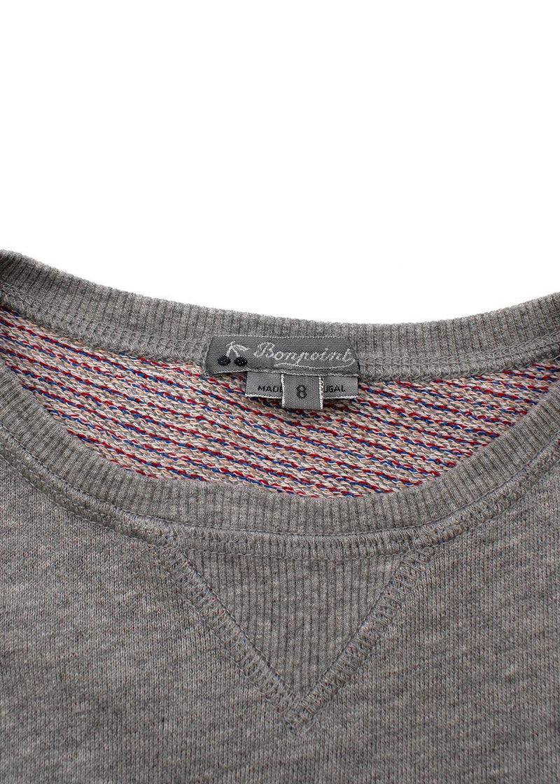 kids 8Y grey long sleeved embroidered 'oh' jumper