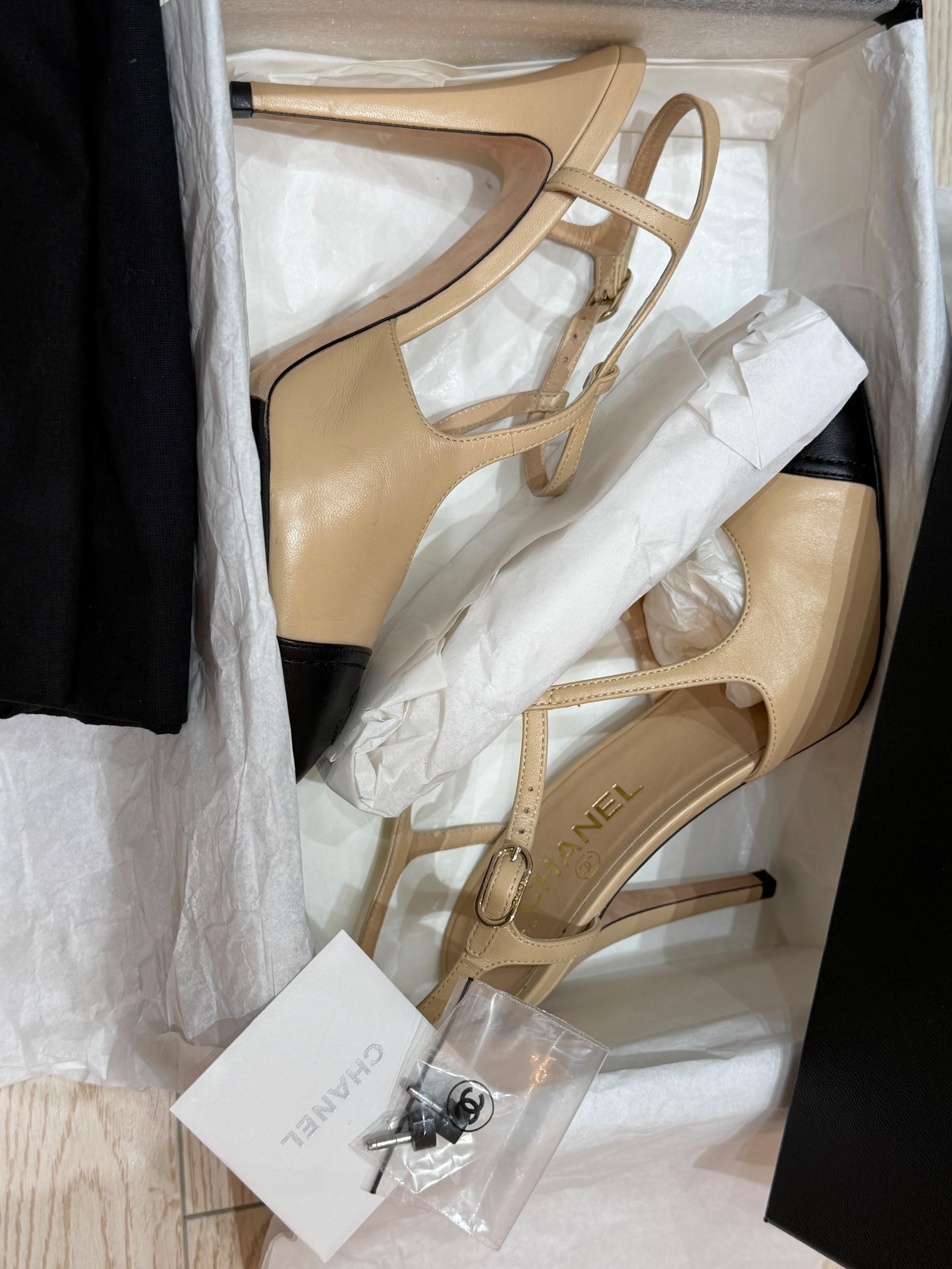 Chanel Heeled T Bar Pumps