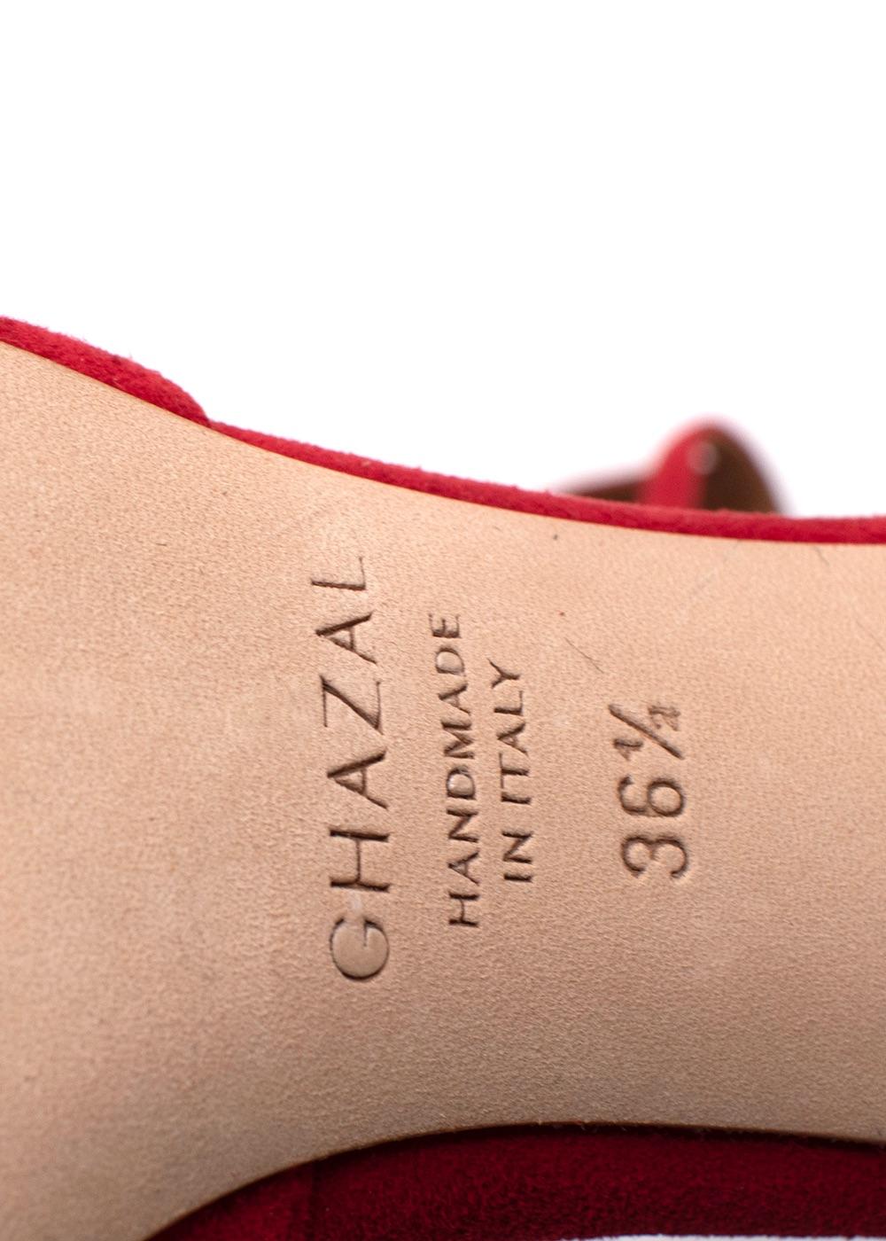 Ghazal Red Suede Jackie 100 Heels