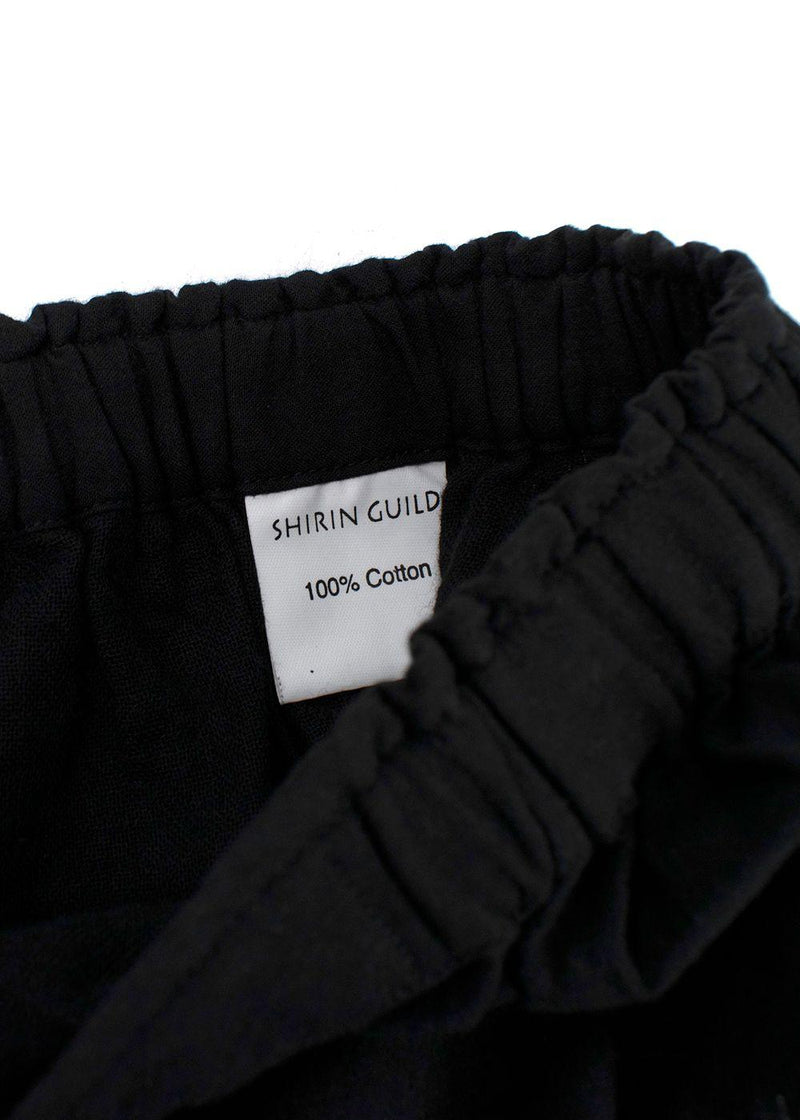 Shirin Guild Black Cotton Wide Leg Trousers