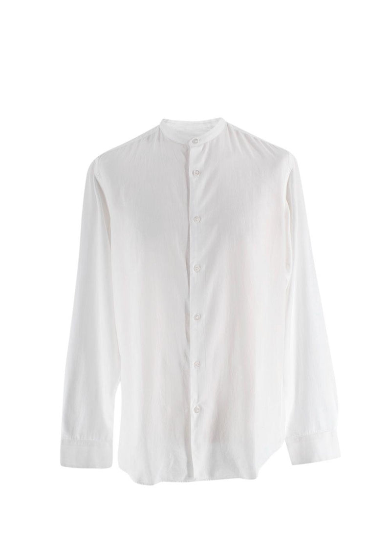 Dries Van Noten White Collarless Shirt
