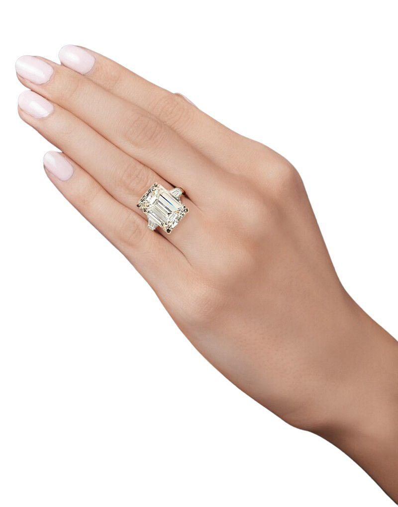 Verde 5ct IGI Certified Lab Grown Emerald Cut Diamond Ring