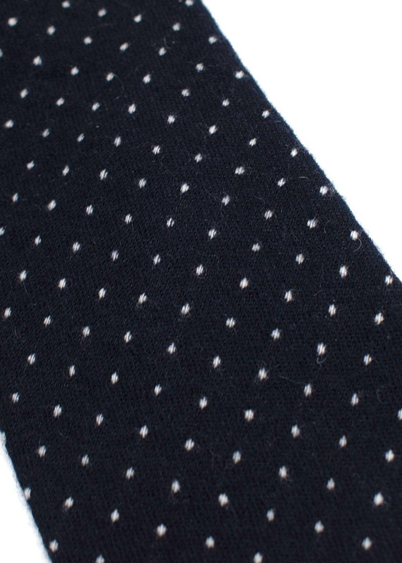 Turnbull Asser Black with Blue and White Dots Tie
