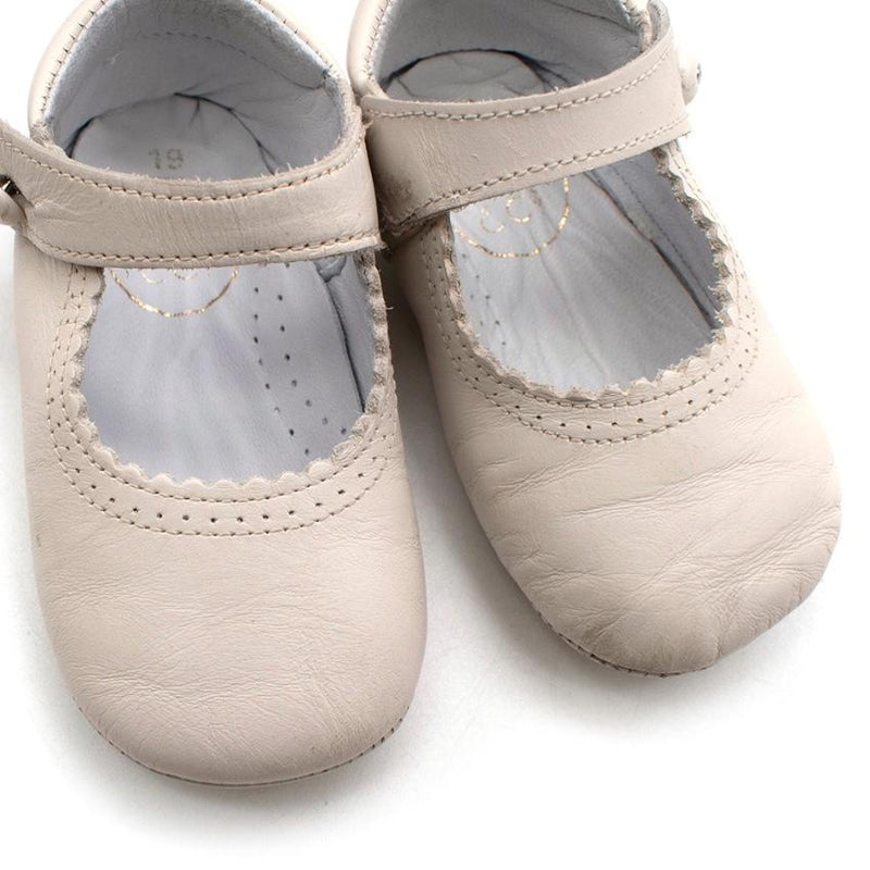 Pepa & Co Ivory Mary Jane Leather Pram Shoes
