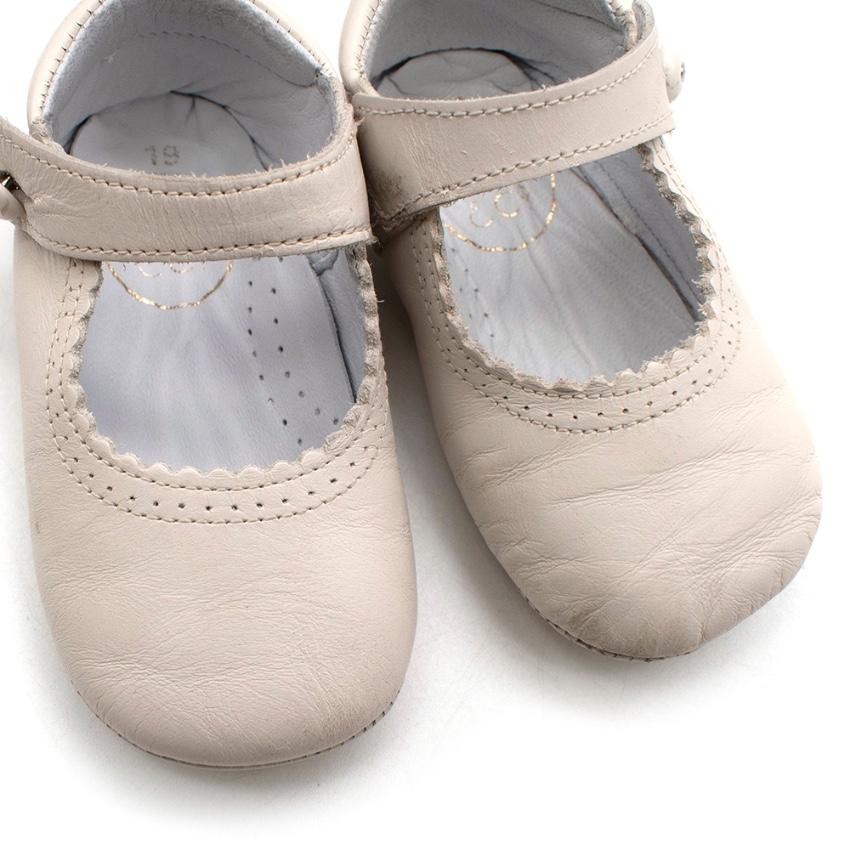 Pepa & Co Ivory Mary Jane Leather Pram Shoes