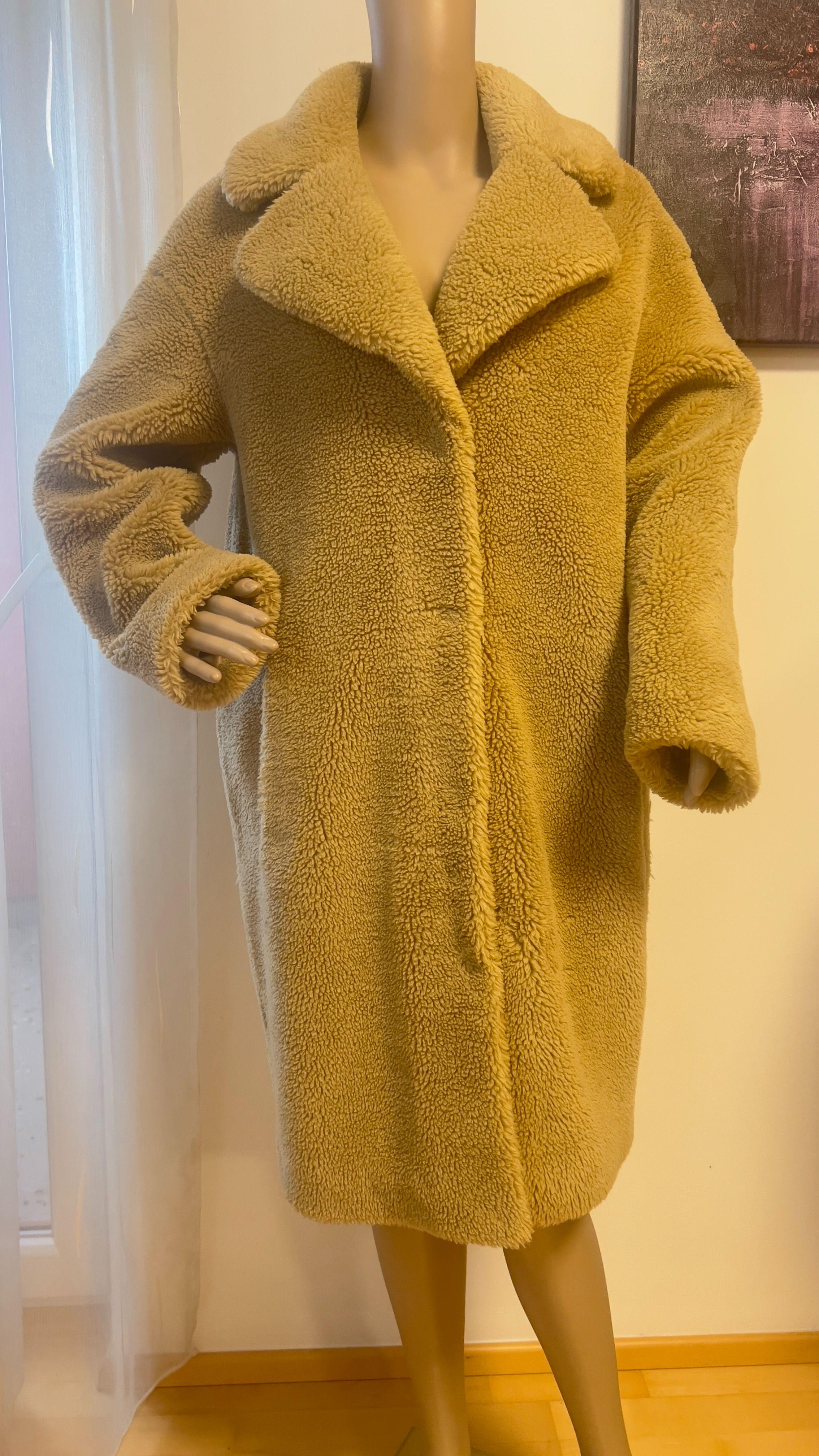 Stand Studio Camel Faux Fur Coat