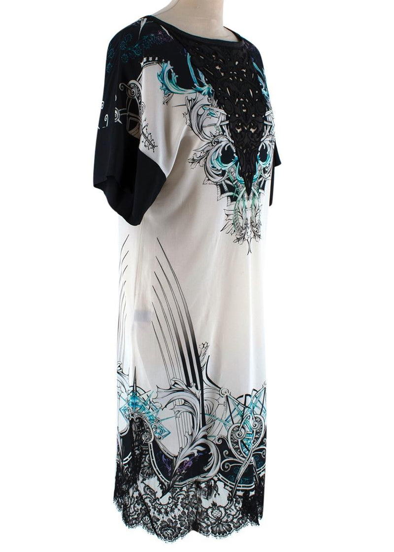 Roberto Cavalli Printed Embroidered Shift Dress