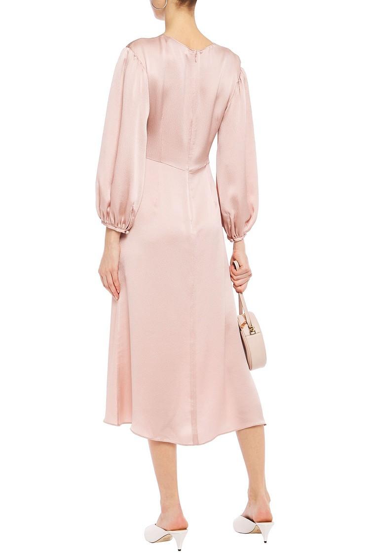 Mansur Gavriel blush hammered-silk midi dress