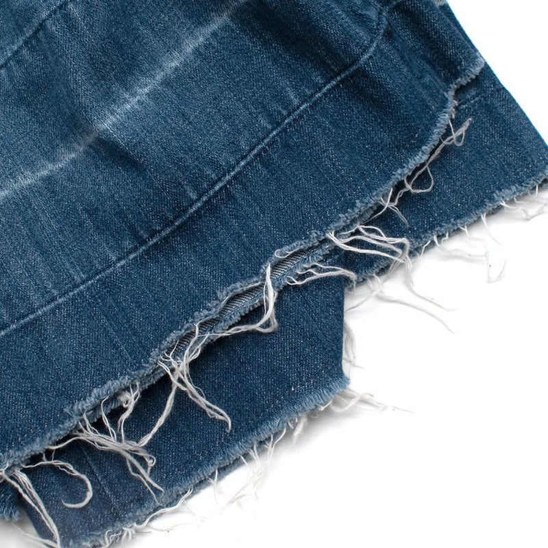 Sonia Rykiel Mid-Wash Wide Leg Denim Jeans with Crystal Waistband