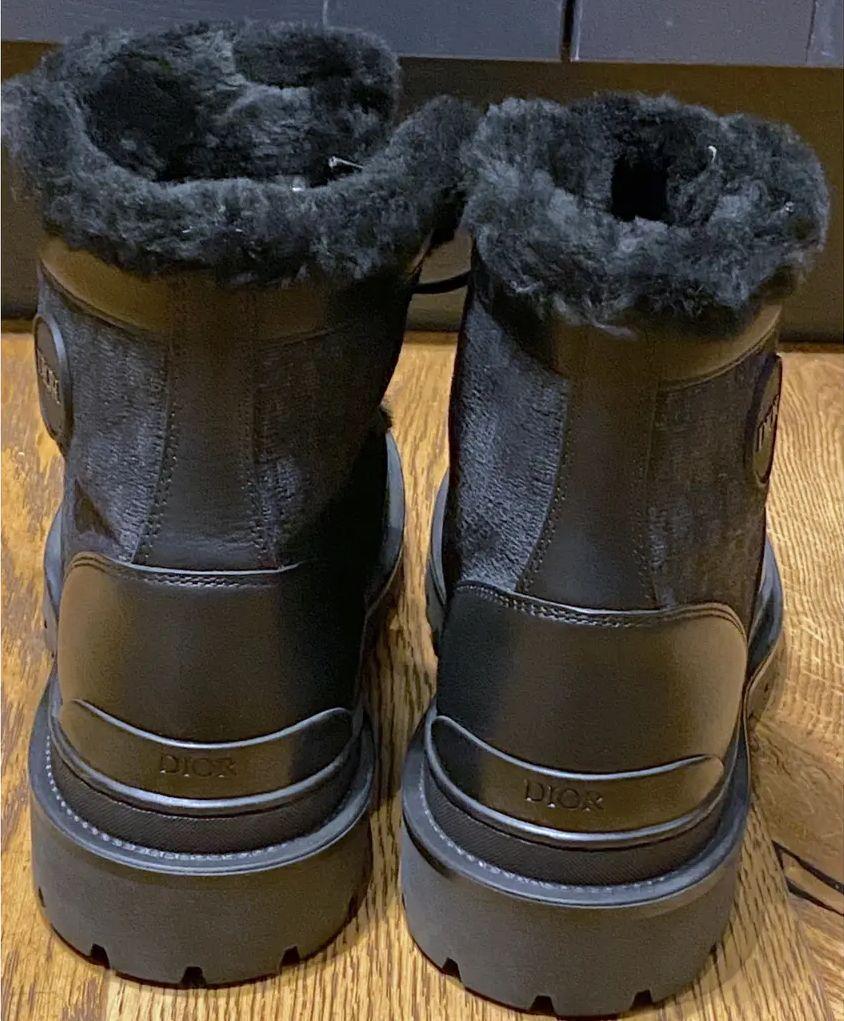 Dior Black Monogram Shearling Boots