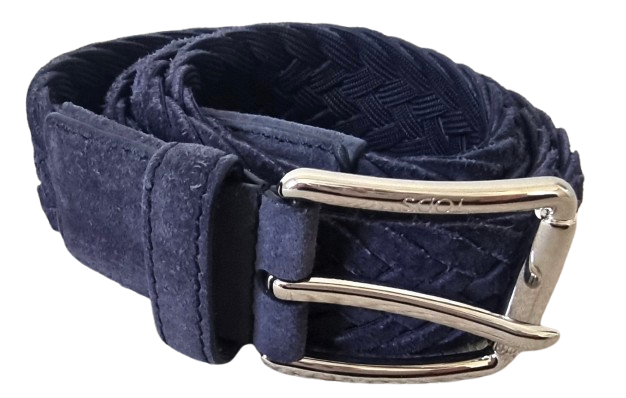 Tod's Blue Suede Plaited Belt