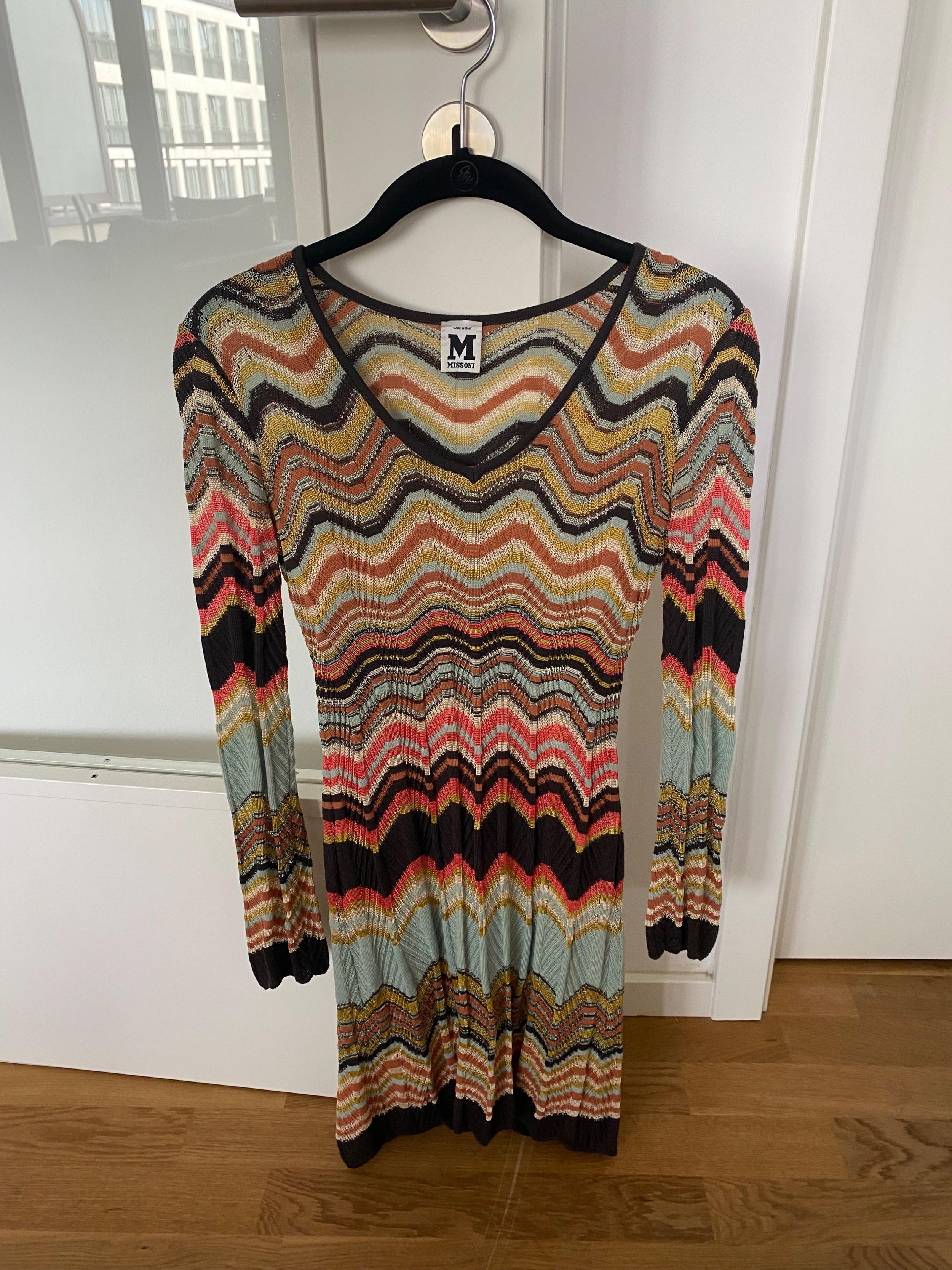 M Multioloured Zig Zag Knit Dress
