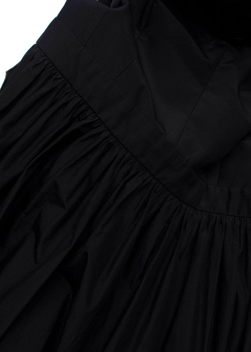 Alexander McQueen Black And Khaki Ruffled Midi Dress