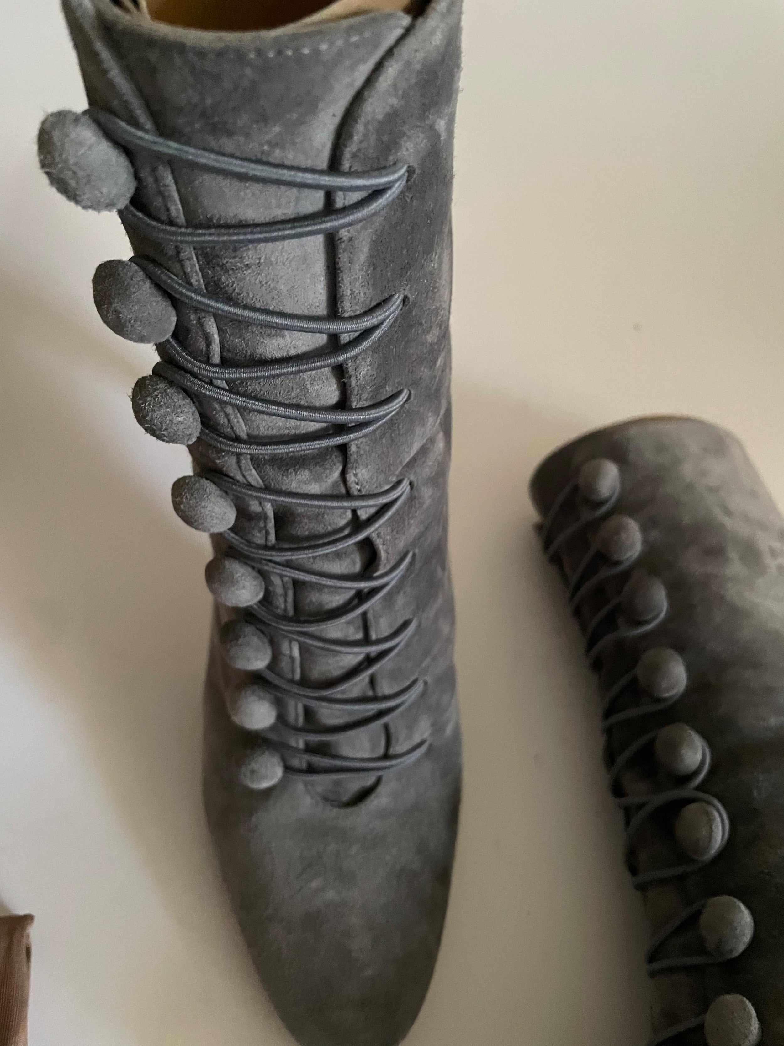 Grey Suede Imperia Ankle Boots