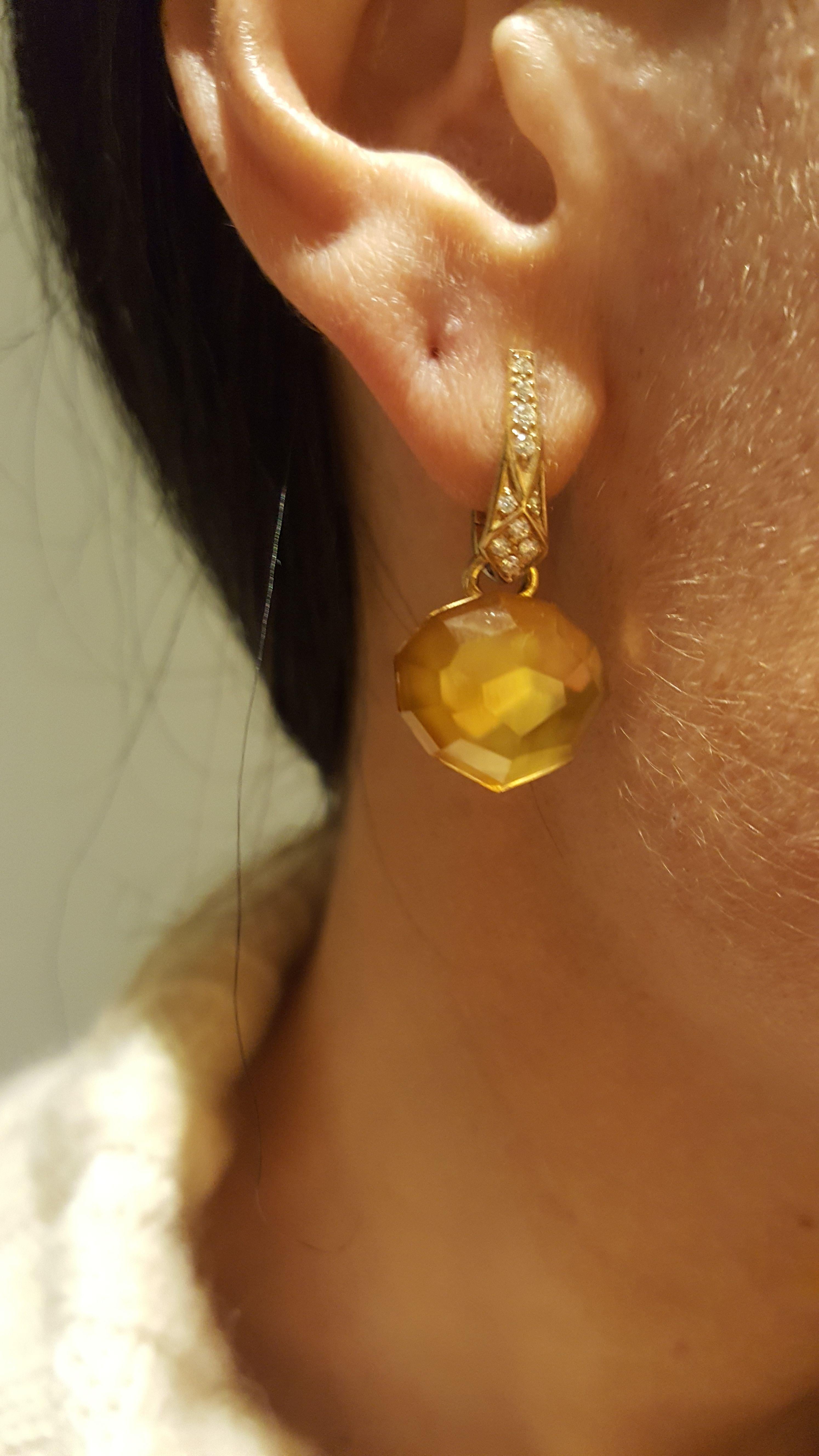 Stephen Webster 18ct Yellow Gold Citron & Diamond Earrings