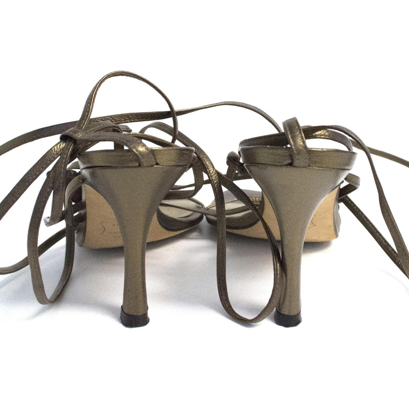 Stuart Weitzman bronze jewelled sandals