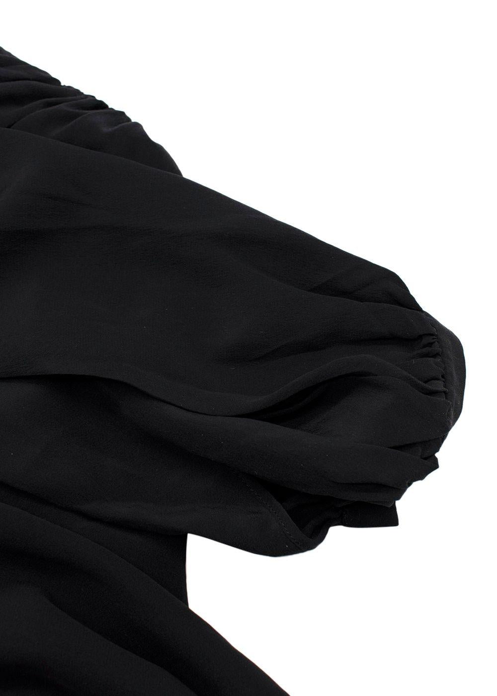 Saint Laurent Black Silk Peasant Blouse