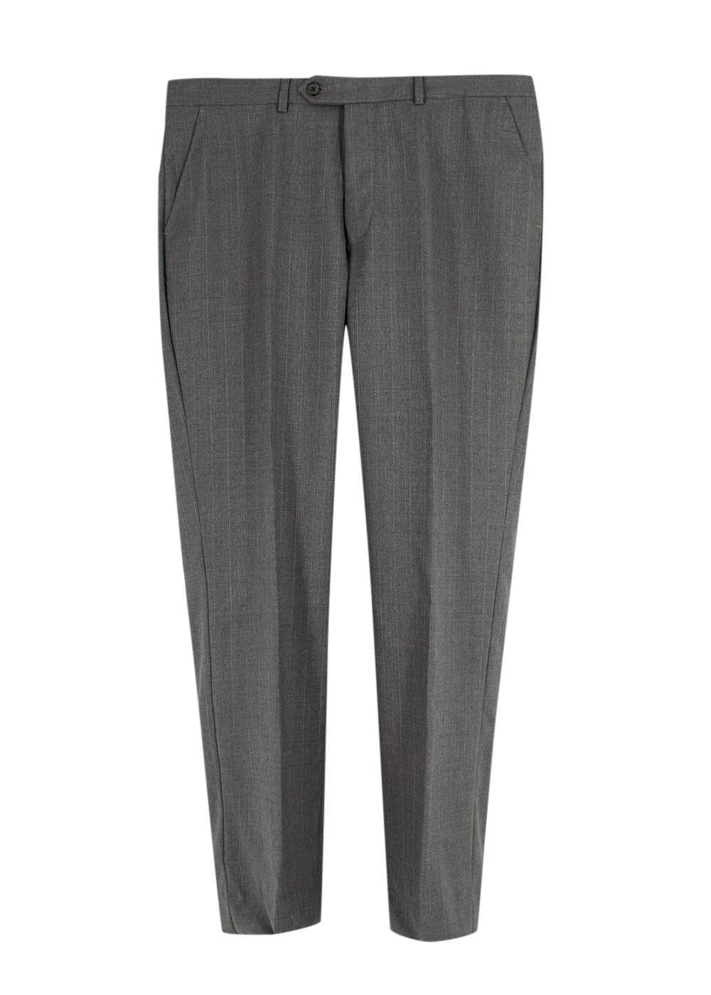 Ejjeh Bespoke Tailored Grey Striped Single-breasted Suit