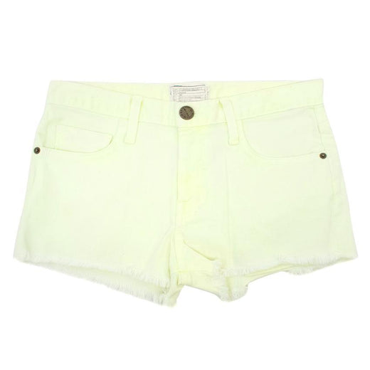 Current Elliott Neon Yellow Washed Jean Shorts
