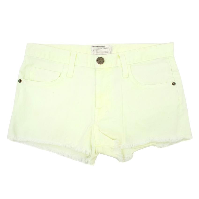 Current Elliott Neon Yellow Washed Jean Shorts