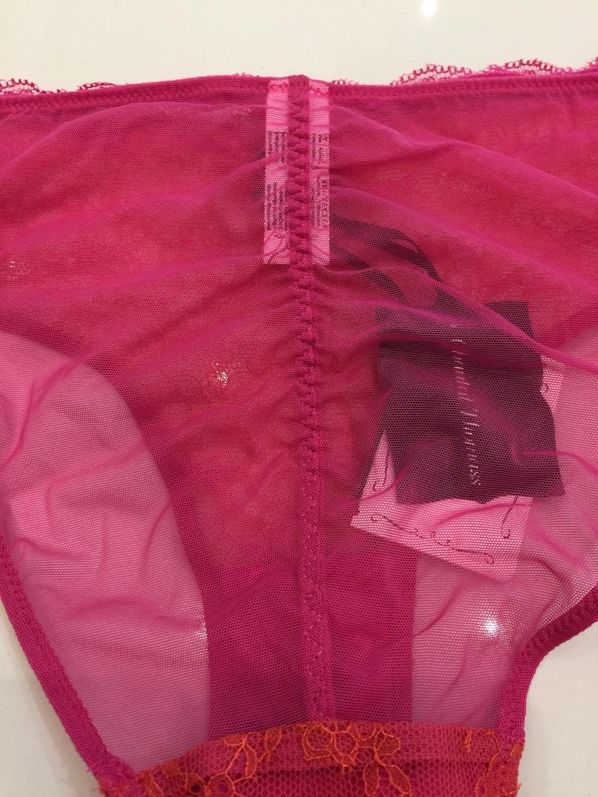 Chantal Thomass Fuchsia Pink & Orange Calais Leavers Lace Brief