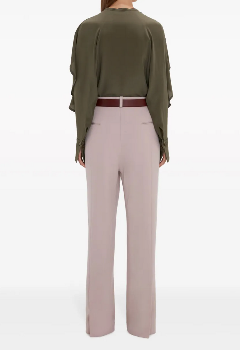 Victoria Beckham Double-Pleat Wide-Leg Trousers
