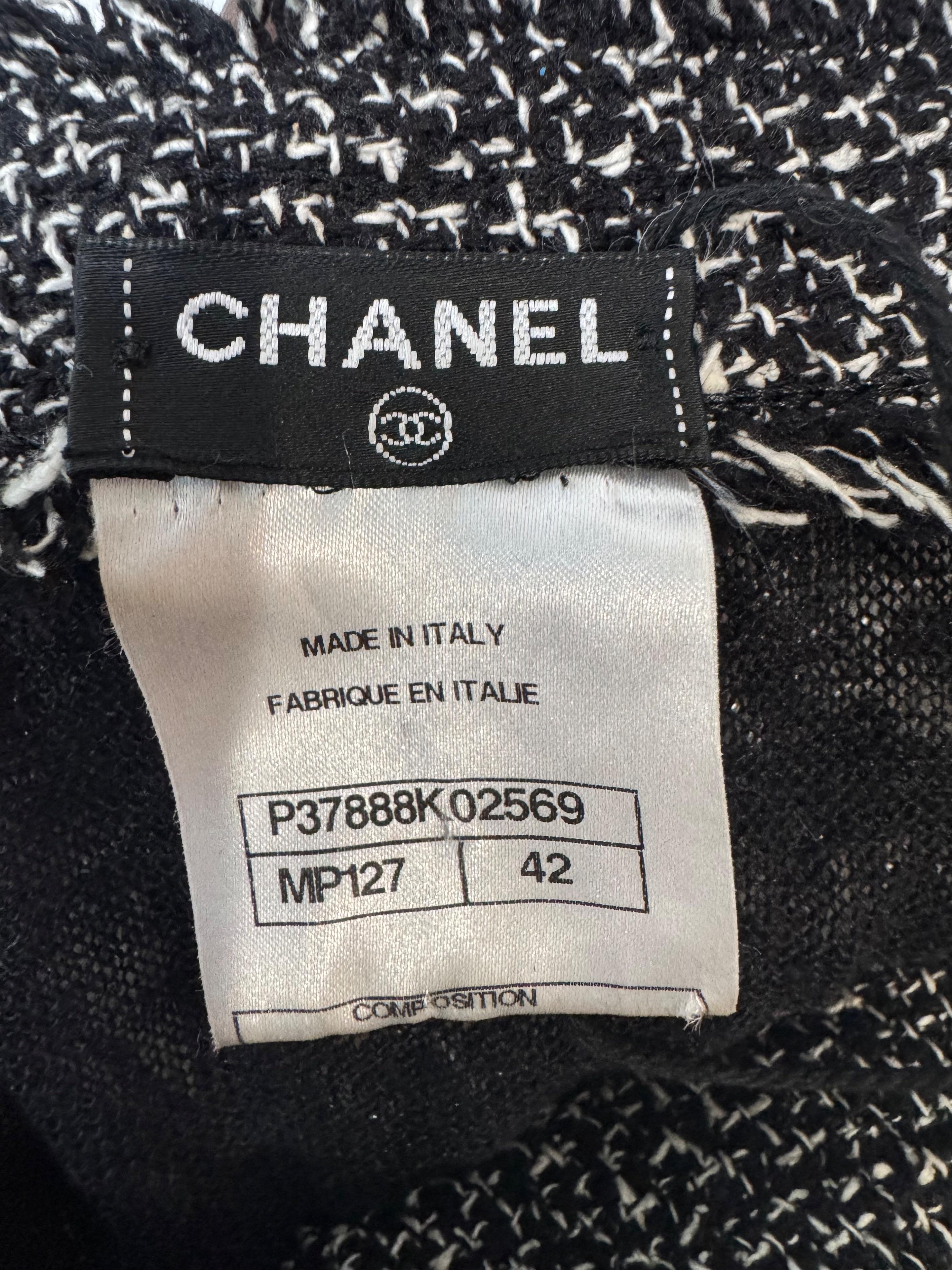 Chanel Black and White Sequin Embellished Dress