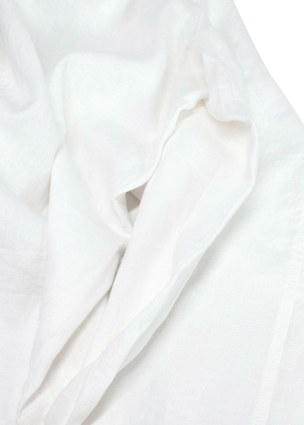 Eileen Fisher White Wide Leg Linen Trousers