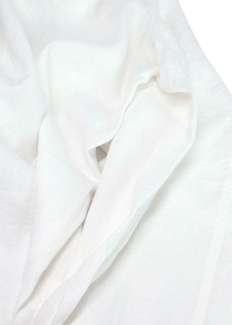 Eileen Fisher White Wide Leg Linen Trousers