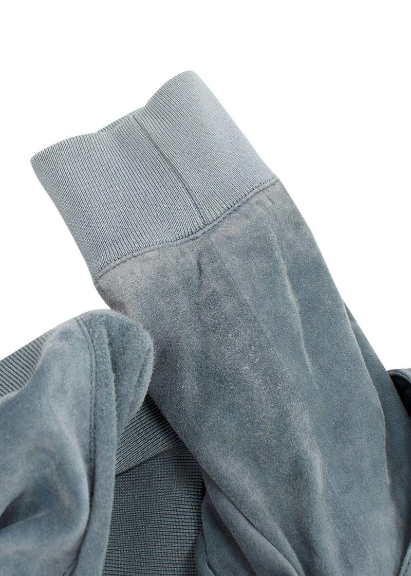 Louis Vuitton Bleu Gris Suede Bomber Jacket