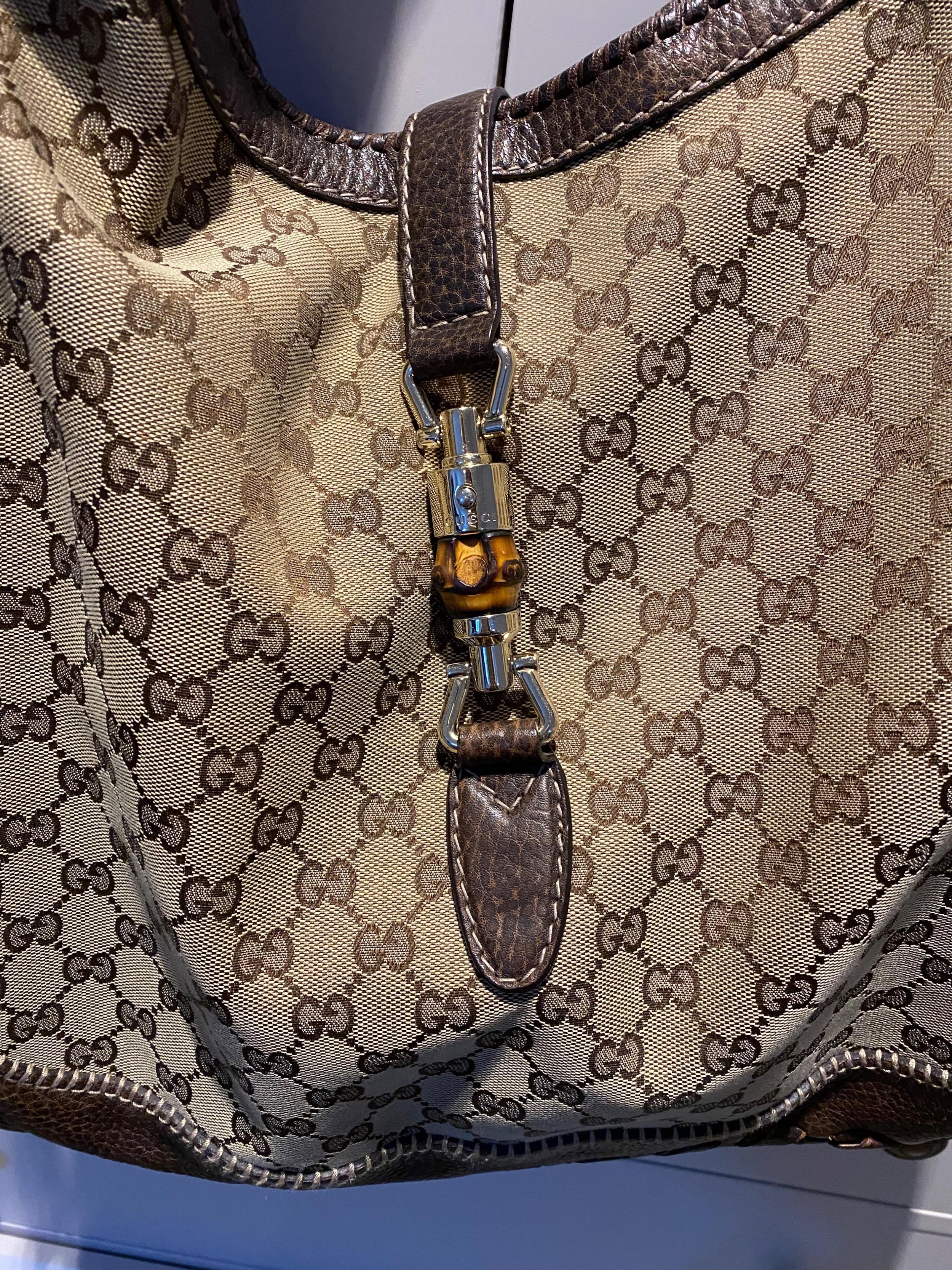 Gucci Brown Monogram Hobo Bag