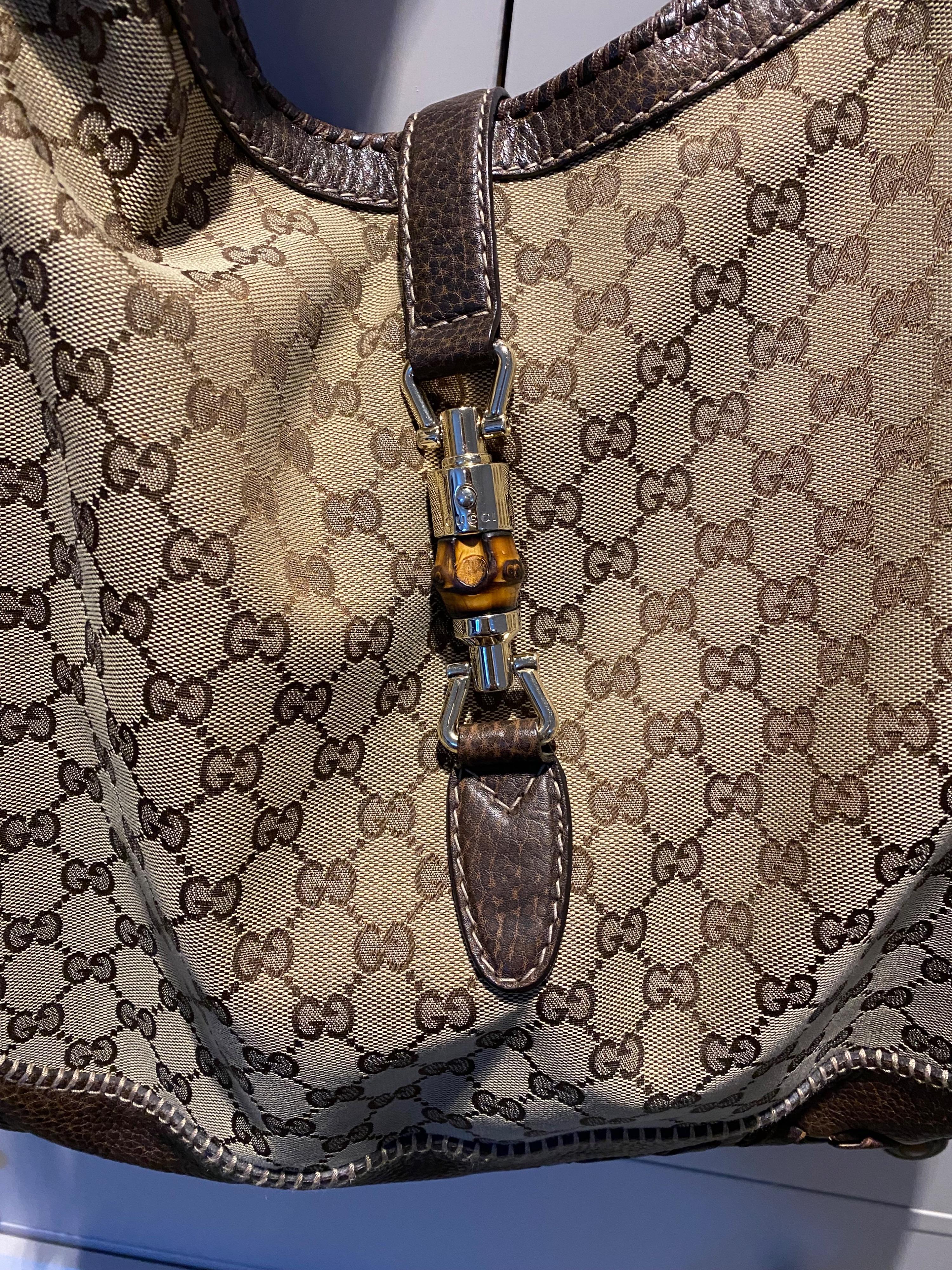 Gucci Brown Monogram Hobo Bag