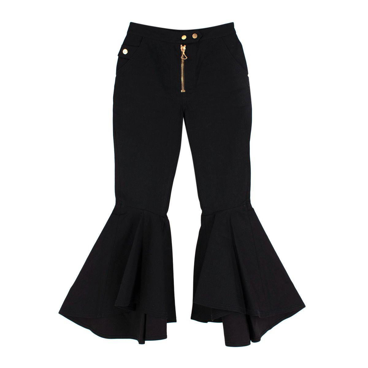 Black Denim Flared Jeans