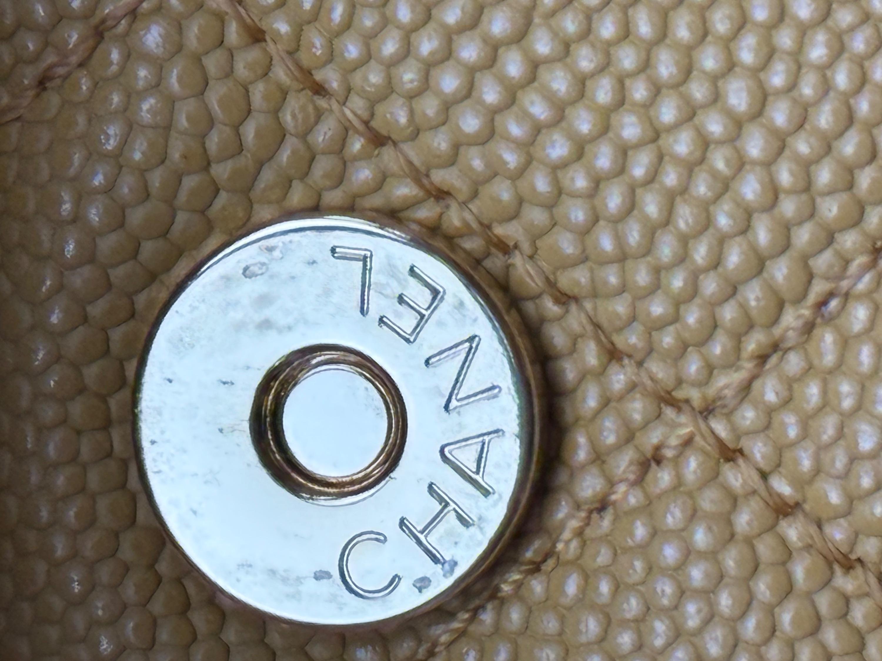 Chanel Yellow Caviar Leather Polly Pocket  Hobo Pouch