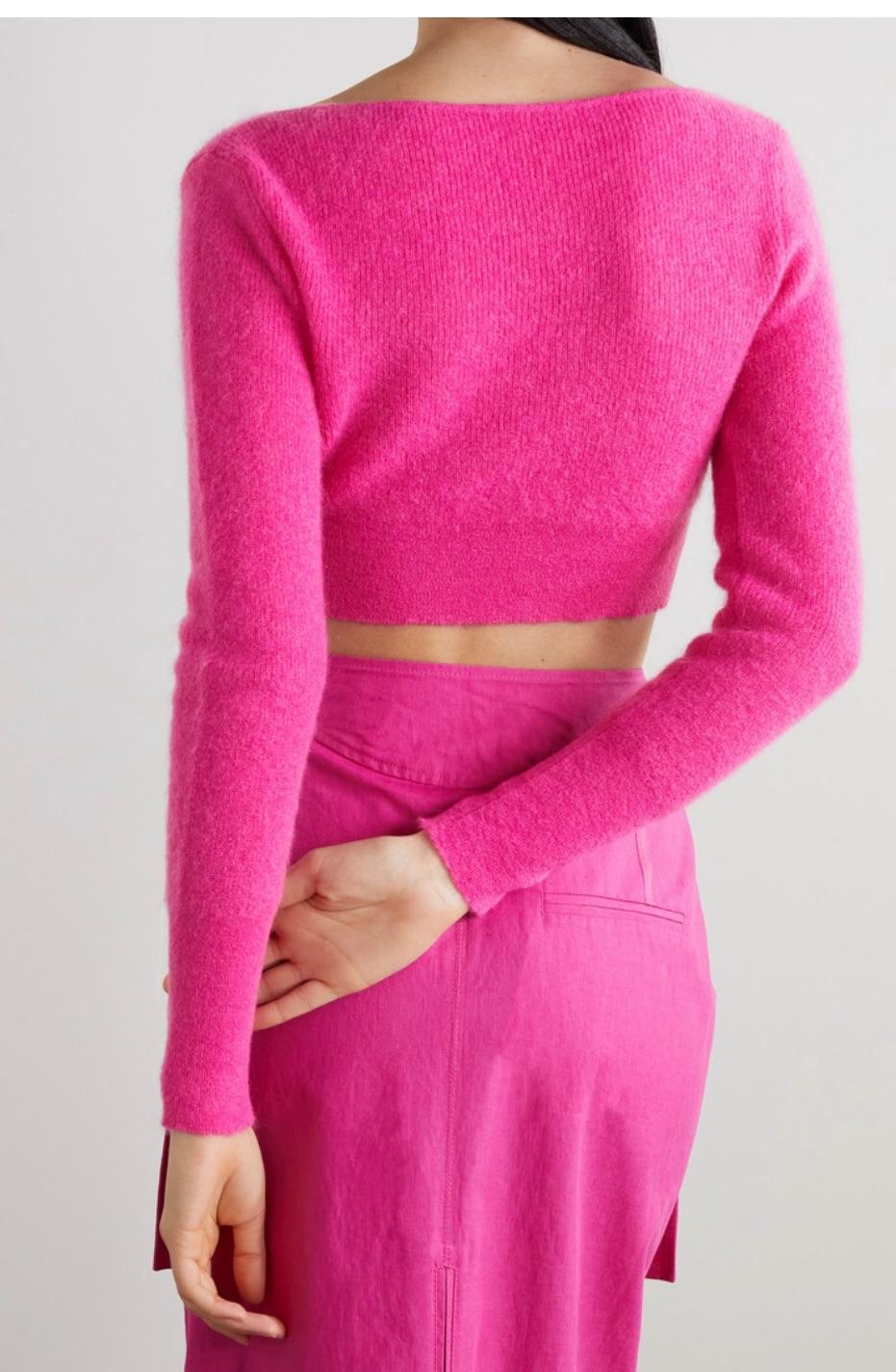 Jacquemus Alzou Cropped Mohair-blend Cardigan