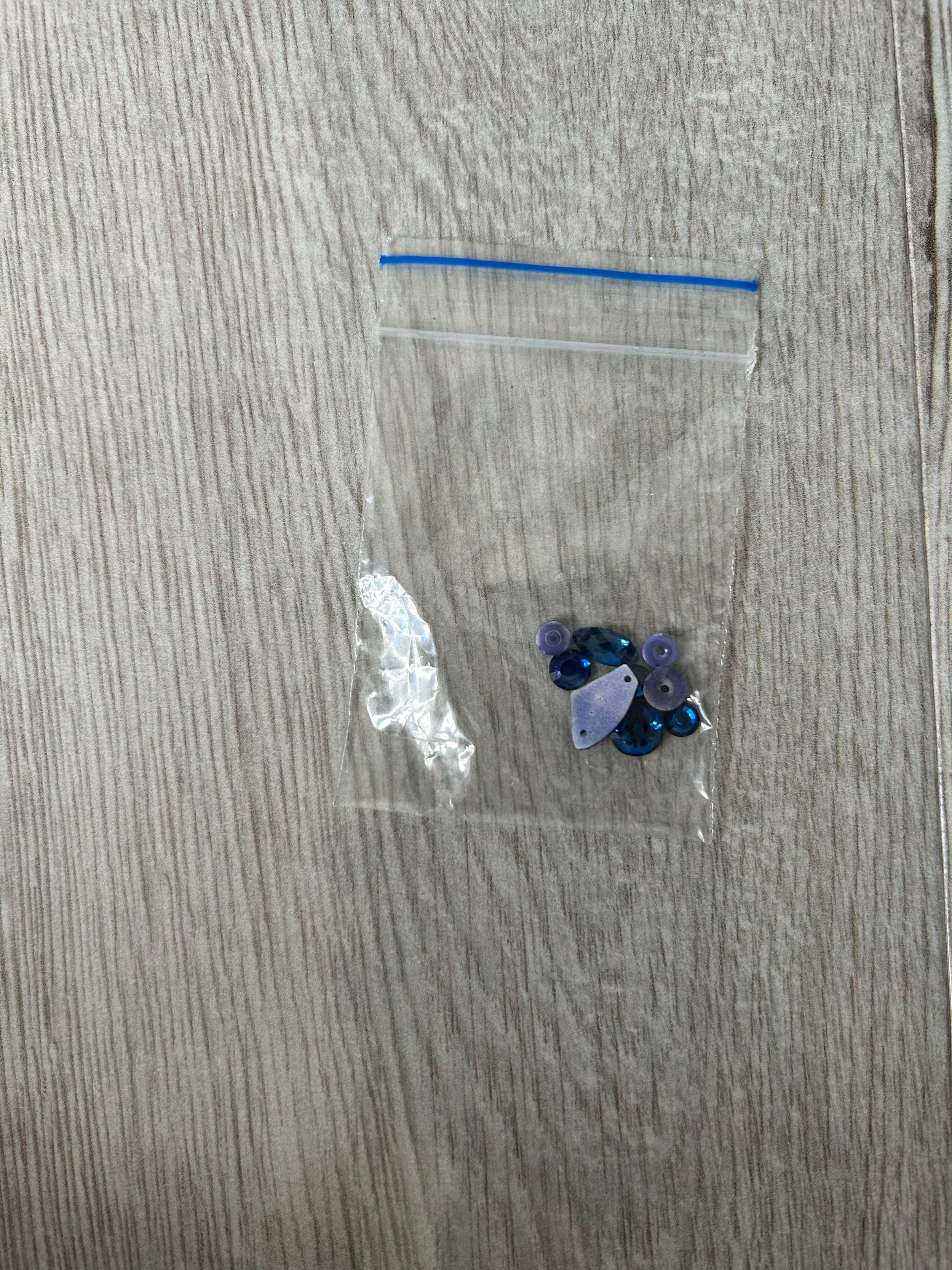 Blue Bow Embroidered Crystal Sandals